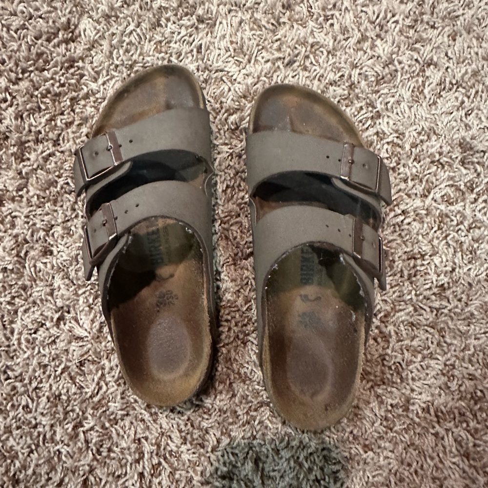 Birkenstock Brown Sandals with Contoured Footbed